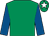 Emerald green, royal blue sleeves, emerald green cap, white star (Robert Sinclair)