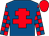 Royal blue, red cross of lorraine, red and royal blue check sleeves, red cap (The Lucky Seven)