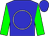 Blue, white circle, green sleeves (Kiwi Racing Stable And Montoya, Marya)