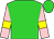 Lime green, black circled 'n', pink and yellow bars on sleeves (Novogratz Racing Stables Inc)
