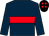 Dark blue, red hoop, black cap, red spots (Capt & Mrs John George)