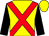 Yellow, red crossed sashes, black sleeves, yellow cap (Oswaldo Puche)