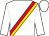 White, red and gold sash, red hoop on sleeves, white cap (Wames, John And Bizzy B Stable)