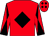 Red, black diamond, diabolo on sleeves and diamonds on cap (Mr John Pearl)