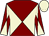 Maroon and beige diabolo, beige cap (Mr H R Moszkowicz)