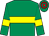 Emerald green, yellow hoop & armlet, emerald green & red hooped cap (F W Gunn)