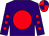 Purple, red disc, red spots on sleeves, quartered cap (Tanvally Racing Club)