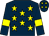 Dark blue, yellow stars, armlets and stars on cap (Gary Moore Racing)