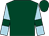 Dark green, light blue sleeves, dark green armlets (Mrs Mary M Gwillam)