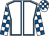 White, royal blue seams, check sleeves & cap (Scots Irish Syndicate)