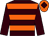 Brown & orange hoops, brown sleeves, orange cap, brown diamond (Li Le)