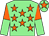 Light green, orange stars, halved sleeves, orange star on cap (John Bernard O'Connor)