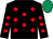 Black, red spots, emerald green cap (Miss Rita Shah)