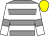 Grey & white hoops, white sleeves, grey armlet, yellow cap (Captain Cat Partnership)