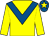 Yellow, royal blue chevron, royal blue cap, yellow star (Sh M Bin Khalifa Al Maktoum)