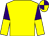 Yellow, purple and yellow halved sleeves, yellow and purple quartered cap (Mrs Angie Bailey)