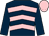Dark blue & pink chevrons, dark blue sleeves, pink cap (D J Walker)