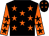 Black, orange stars, orange sleeves, black stars (Mr H Hurst)