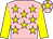 Pink, yellow stars, sleeves and star on cap (Mr F Walsh)