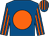 Royal blue, orange disc, striped sleeves and cap (M Tabor,d Smith,mrsj Magnier,l William)