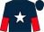 Dark blue, white star, dark blue and red halved sleeves (John And Jordan Lund)