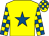 Yellow, royal blue star, checked sleeves and cap (Dalton and King)