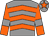 Grey, orange chevrons, orange sleeves, grey armlets, grey cap, orange star (Inspire Racing Club & Partner)