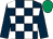 Dark blue and white check, dark blue sleeves, emerald green cap (Michael Watt And Billy Slater (aus))