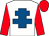 White, royal blue cross of lorraine, red sleeves and cap (Mr & Mrs Gordon Grant)