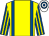 Yellow, royal blue braces, royal blue & yellow striped sleeves, white & royal blue hooped cap (Bernard Caldwell)