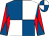 Royal blue and white (quartered), red and royal blue diabolo on sleeves (Mrs Helen Sinclair)