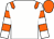 White, orange epaulets, hooped sleeves, orange cap (Mr John Heaney)