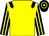 Yellow, black epaulets, black and yellow striped sleeves, hooped cap (Jim Mellon & Partner)