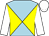 Light blue and yellow diabolo, white sleeves and cap (Mrs A Pickering)