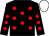 Black, red spots, white cap (Miss Rita Shah)