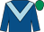 Royal blue, light blue chevron, emerald green cap (David Cotter)