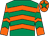 Emerald green & orange chevrons, orange sleeves, emerald green chevrons, orange cap, emerald green star (Christopher J Byrne)