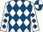 White & royal blue diamonds, quartered cap (Pat Hayes Racing Syndicate)
