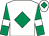 White, emerald green diamond, emerald green sleeves, white armlets, white cap, emerald green diamond (D A Smith & W Bryan)