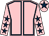 Pink, dark blue seams, dark blue stars on sleeves, dark blue star on cap (M E Monaghan)