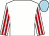 White, red striped sleeves, light blue cap (Mrs S Power)
