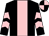 Black, pink stripe, chevrons on sleeves, quartered cap (Mrs J A Martin)