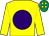Yellow, purple disc, emerald green cap, yellow spots (Mrs Mary Curtin & S Lucey & Michael Hourigan)