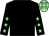 Black, light green stars on sleeves, light green cap, white stars (Approved Air & Rose Farm Developments)