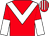 Red, white chevron, halved sleeves, red and white striped cap (Mr Steve Edkins)