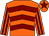 Orange, maroon chevrons, striped sleeves and star on cap (Mr I Mercer)