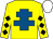 Yellow, royal blue cross of lorraine, yellow sleeves, black diamonds, white cap (Yenilecas Syndicate)