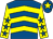 Royal blue, yellow chevrons, yellow sleeves, royal blue stars, royal blue cap, yellow star (The Breakfast Club)