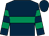 Dark blue, emerald green hoop, hooped sleeves (Just Back The Boreen)