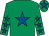 Emerald green, royal blue star, royal blue stars on sleeves, royal blue star on cap (M Dunphy)